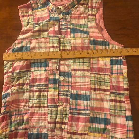 Orvis patchwork madras cotton  button vest  small - Picture 6 of 7